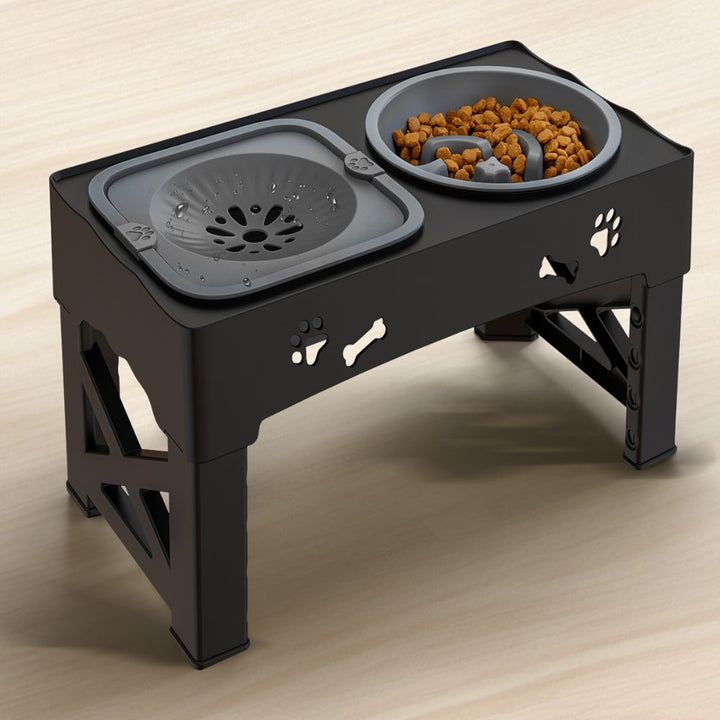 Raised Dog Feeder ABS &amp; Stainless Steel | 5-Level Adjustable Slow Feed Bowl | Non-Slip Base, Prevents Bloating &amp; Choking 4