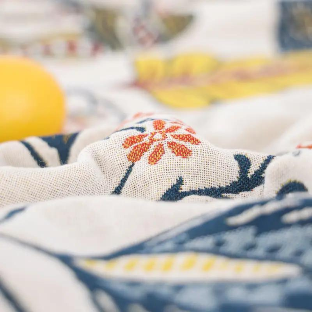 Boho Reversible Floral Throw Blanket Tasselled Edges 5