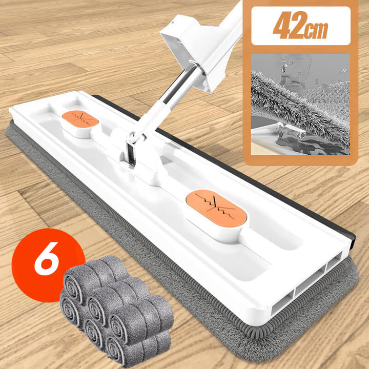 Hands-Free Mop Microfiber, 54-Inch Handle | Blue or White, 2/4/6 Pads | Self-Wringing, No Hands in Dirty Water 19