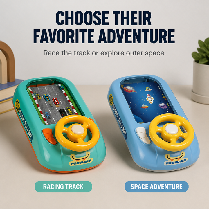 Interactive Steering Wheel Toy ABS | Space and Race Track Play Modes | USB Rechargeable, Lightweight Portable Design 7