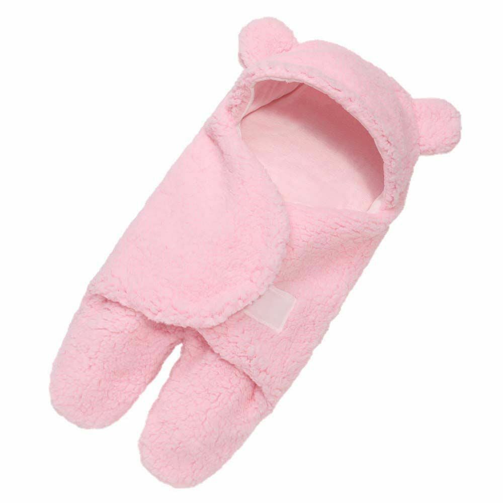 Baby Swaddle Blanket Fleece | Hooded Wrap with Inner Arm Mitts | Soft Cotton-Lined Sleeping Bag for Newborns 0-6 Months 6