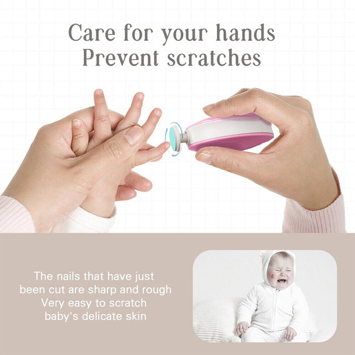 Electric Baby Nail Trimmer | 6 Interchangeable Grinding Heads | Quiet Motor, Adjustable Speed, Battery-Powered 6
