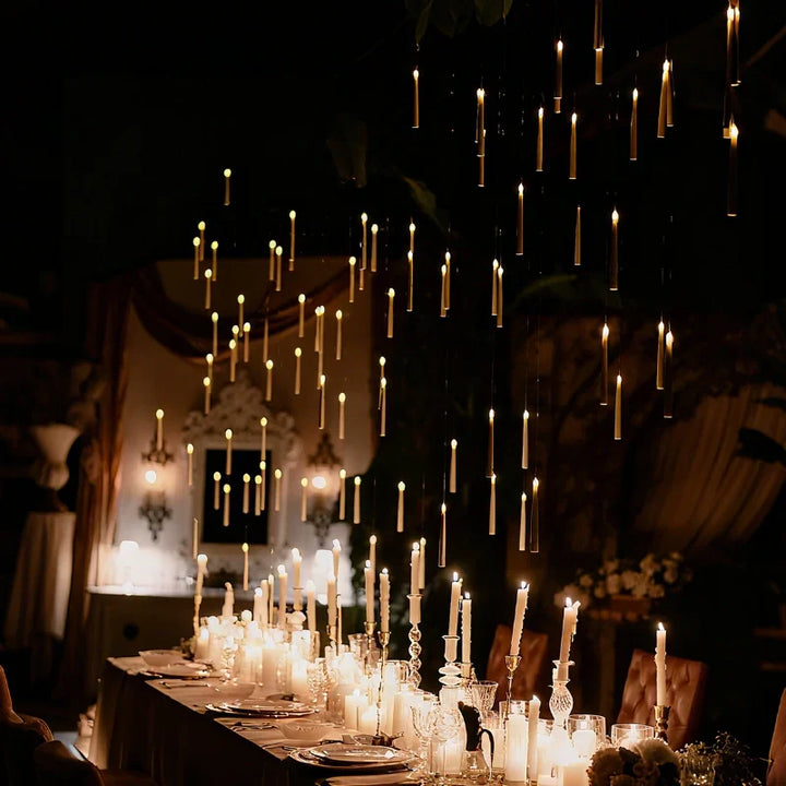 Floating LED Candle Set | Wand Remote Control, Flameless Design | Safe Mess-Free Ambient Lighting for Parties &amp; Décor 1