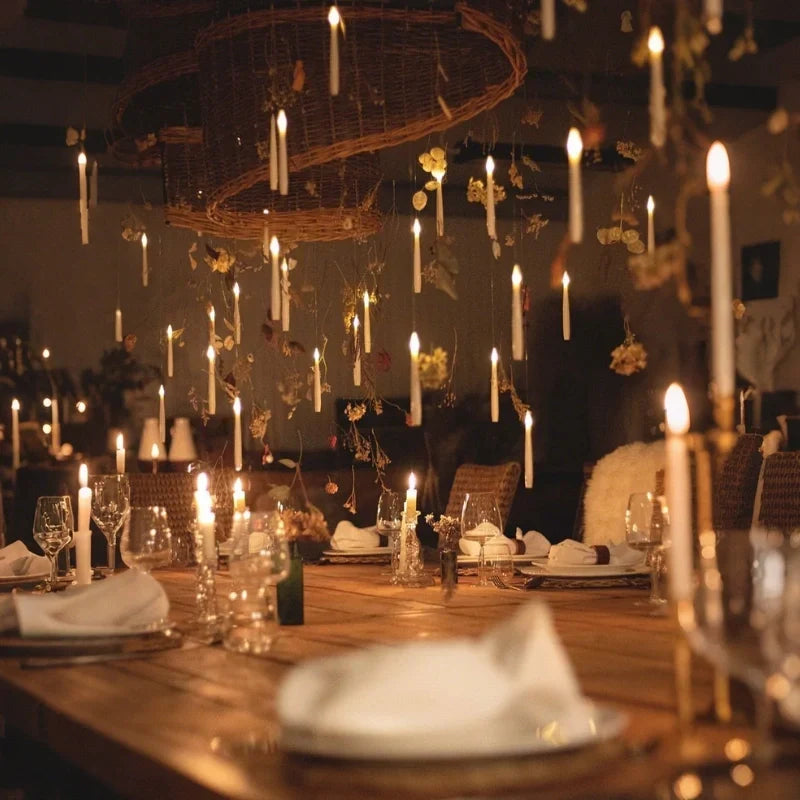 Floating LED Candle Set | Wand Remote Control, Flameless Design | Safe Mess-Free Ambient Lighting for Parties &amp; Décor 3