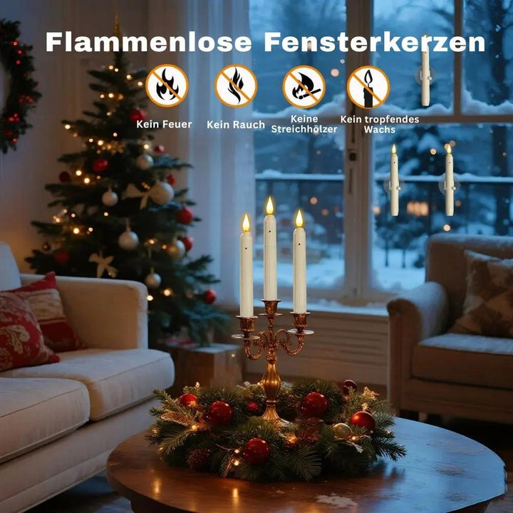 6er-Set LED-Fensterkerzen mit Dämmerungssensor – Realistische, warmweiß flackernde Flamme für gemütliche Abende Mivoza Deutschland