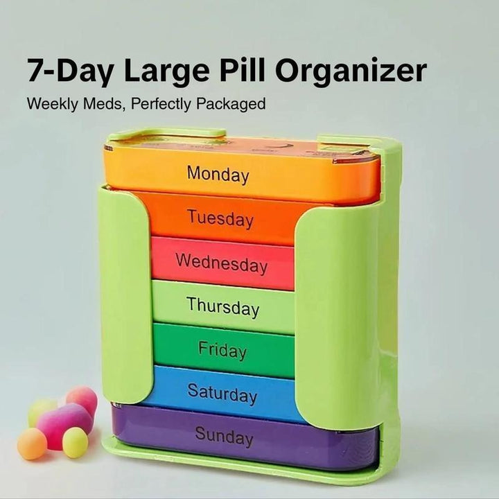 7-Day Pill Organizer | Seven Daily Trays In A Holding Frame