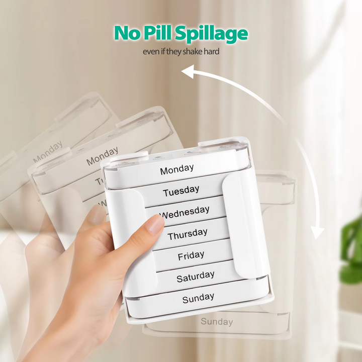 7-Day Pill Organizer | Seven Daily Trays In A Holding Frame