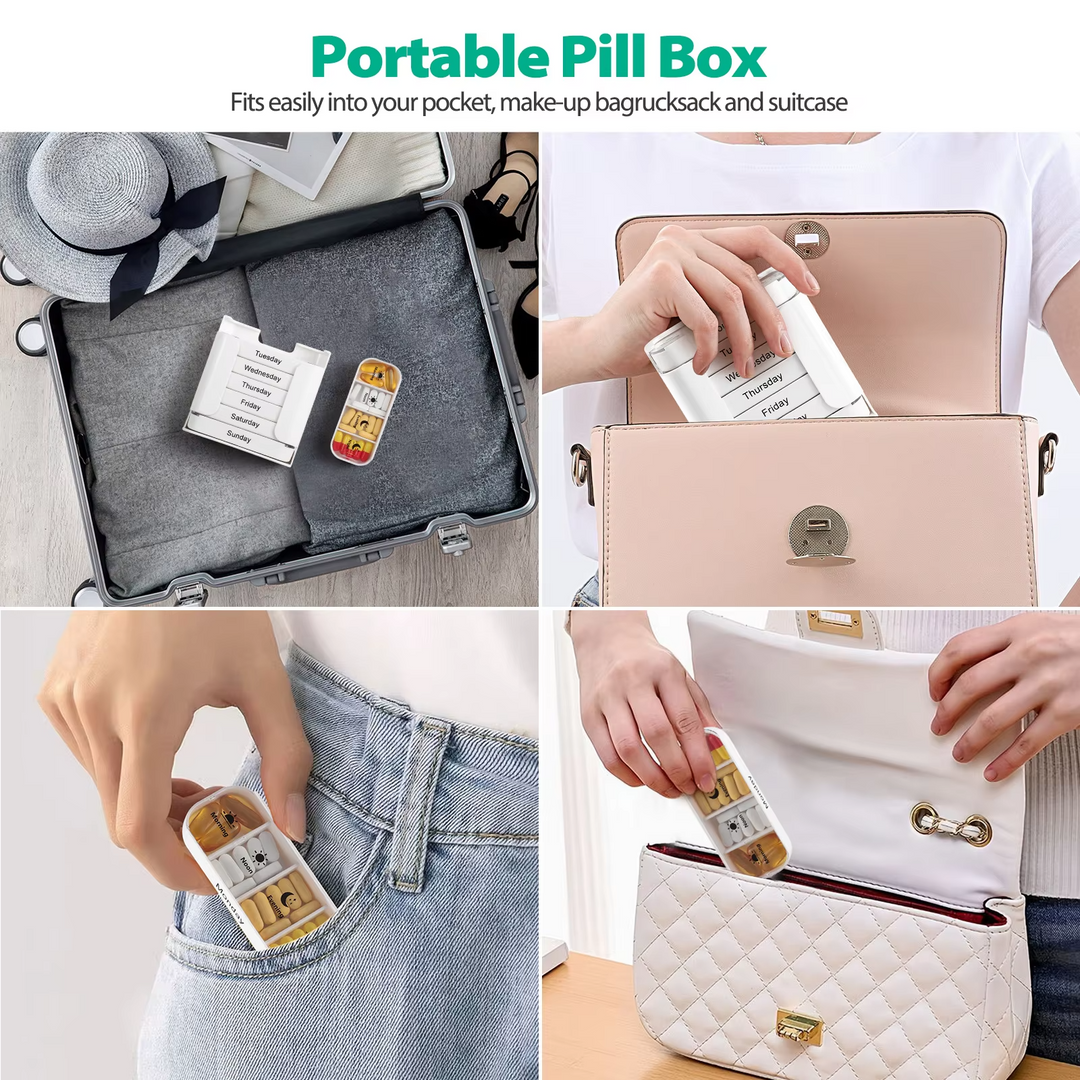 7-Day Pill Organizer | Seven Daily Trays In A Holding Frame