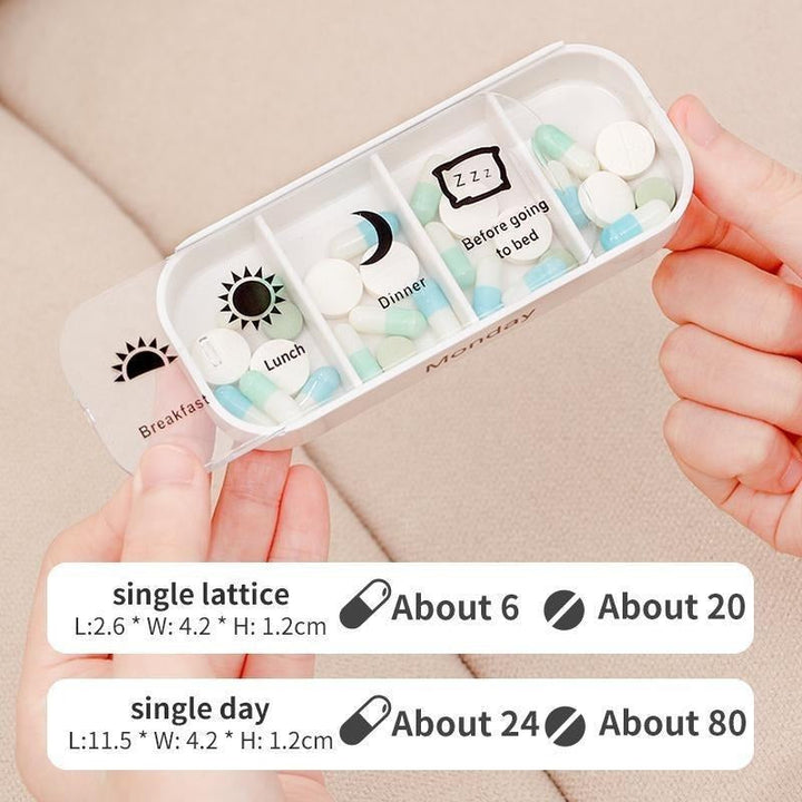 7-Day Pill Organizer | Seven Daily Trays In A Holding Frame