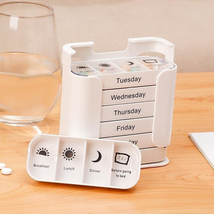 7-Day Pill Organizer | Seven Daily Trays In A Holding Frame