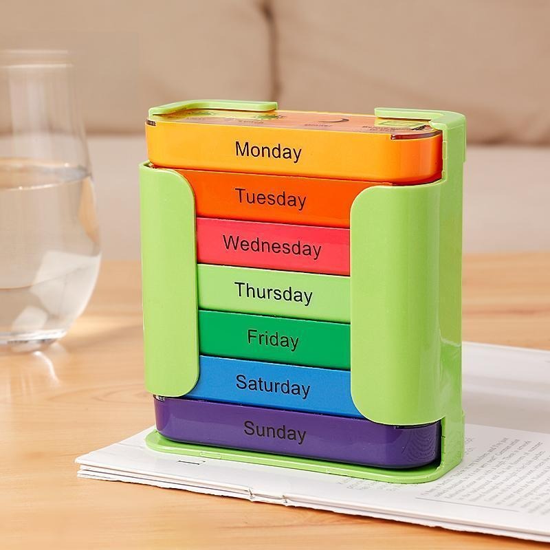 7-Day Pill Organizer | Seven Daily Trays In A Holding Frame