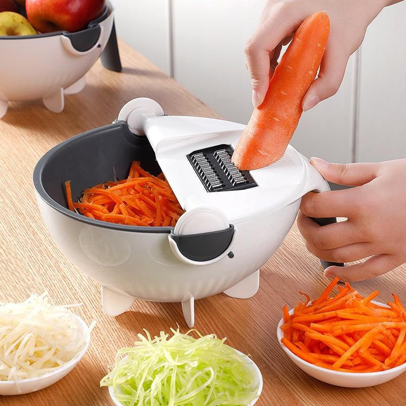 7-in-1 Vegetable Chopper Stainless Steel | 7 Interchangeable Blades with Peeler & Grater | Dishwasher-Safe Kitchen Prep Set