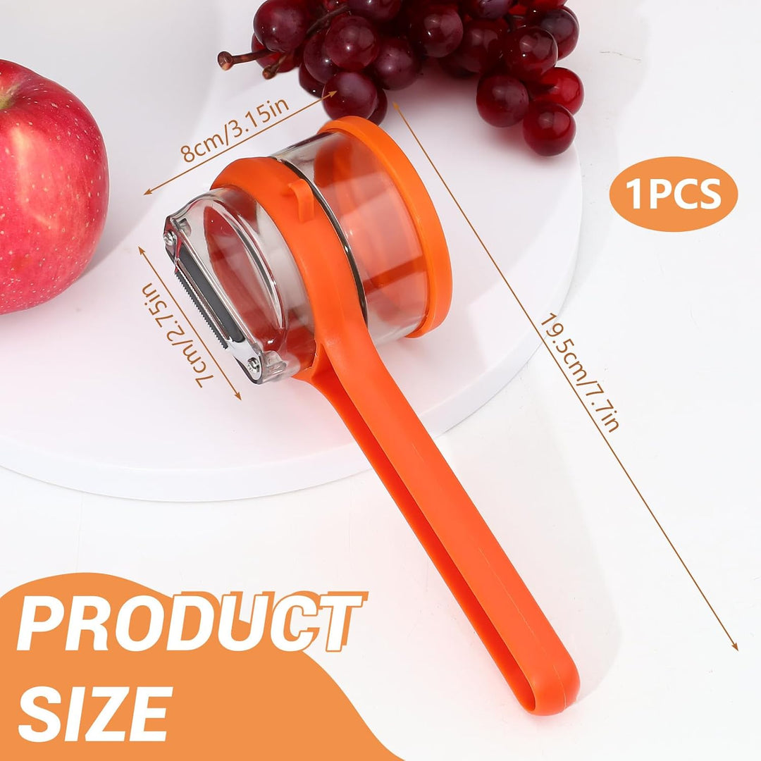 Dual Blade Vegetable Peeler Stainless Steel | Built-In Peel Catcher &amp; Two Interchangeable Heads | Ergonomic Ambidextrous Grip 11