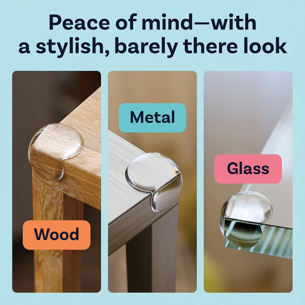 Clear Corner Protectors PVC | Shock-Absorbing Baby Safety Guards | Strong Adhesive, Quick Install for Furniture Edges 3