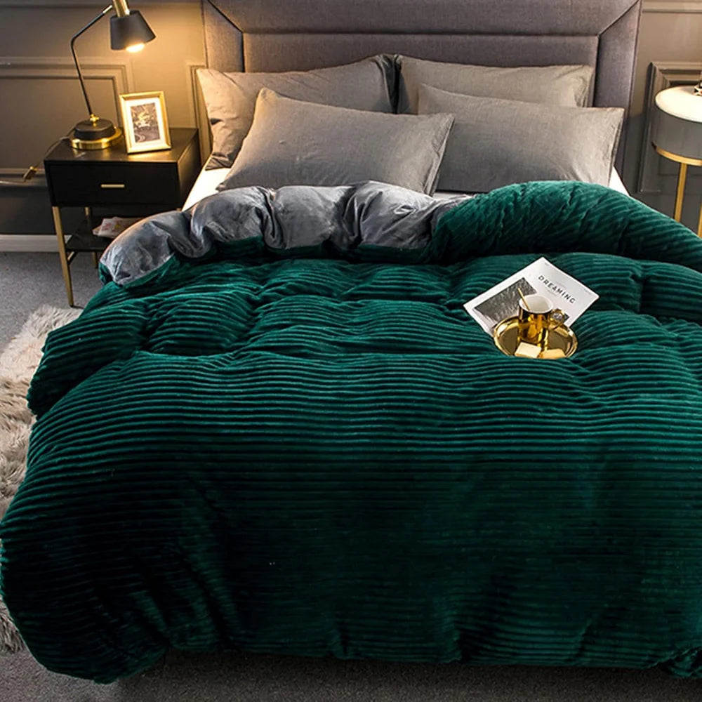 Fleece Duvet Cover Set | Plush-Style Winter Bedspread with Matching Pillowcases | Soft, Warm &amp; Machine Washable 20