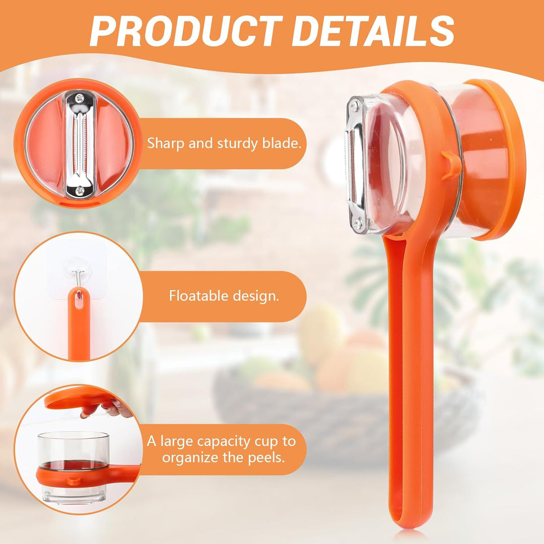 Dual Blade Vegetable Peeler Stainless Steel | Built-In Peel Catcher &amp; Two Interchangeable Heads | Ergonomic Ambidextrous Grip 9