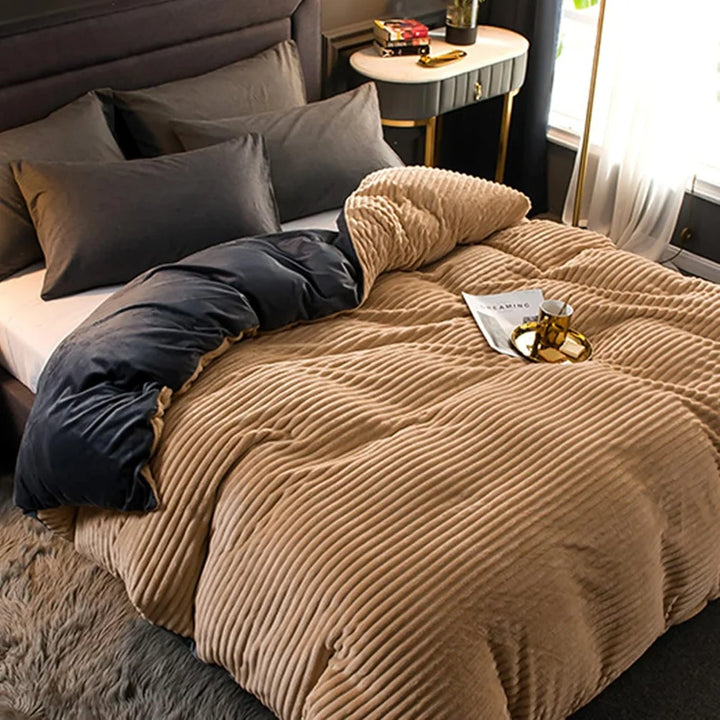 Fleece Duvet Cover Set | Plush-Style Winter Bedspread with Matching Pillowcases | Soft, Warm &amp; Machine Washable 26