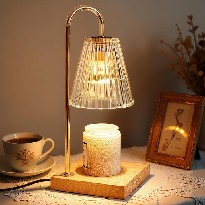 Electric Candle Warmer Lamp | Top-Down Wax Melting, Dimmer &amp; 2/4/8 Hour Timer | Flameless Fragrance Table Light 25