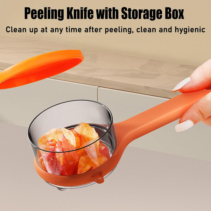 Dual Blade Vegetable Peeler Stainless Steel | Built-In Peel Catcher &amp; Two Interchangeable Heads | Ergonomic Ambidextrous Grip 5
