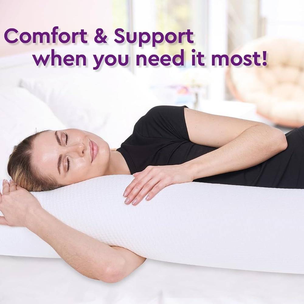 Body Pillow Memory Foam | Cylindrical Bolster Design for Full-Body Support | Eases Back, Hip, Shoulder and Joint Pain 2