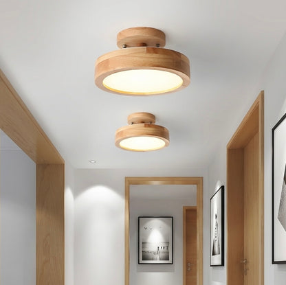 Wood LED Flush Mount Ceiling Light | Adjustable Colour Temperature | 3 Sizes | 12W & 18W