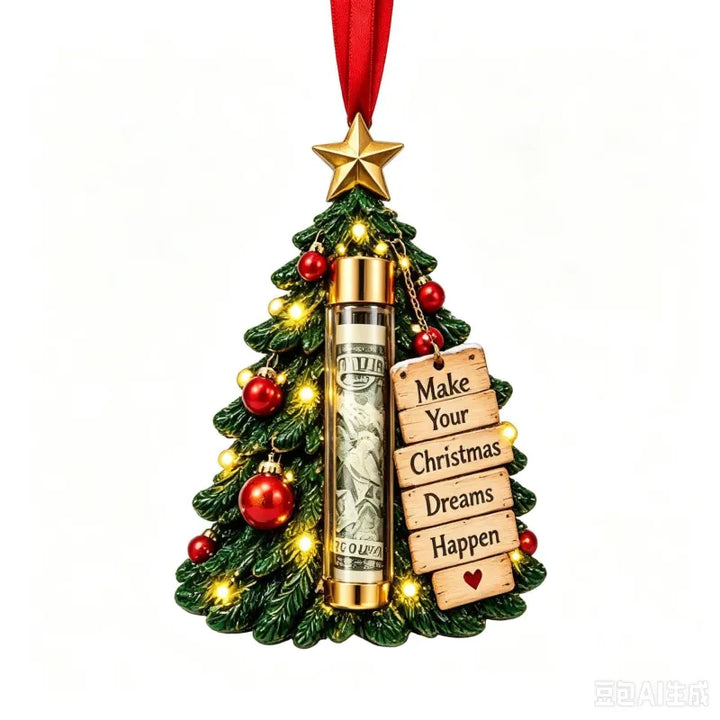 Gift Box Ornament Hanging Christmas Tree Festive with Hidden Compartment 19