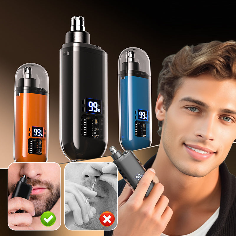 Nose Hair Styling Tool Waterproof Rechargeable with LED Battery Display 1