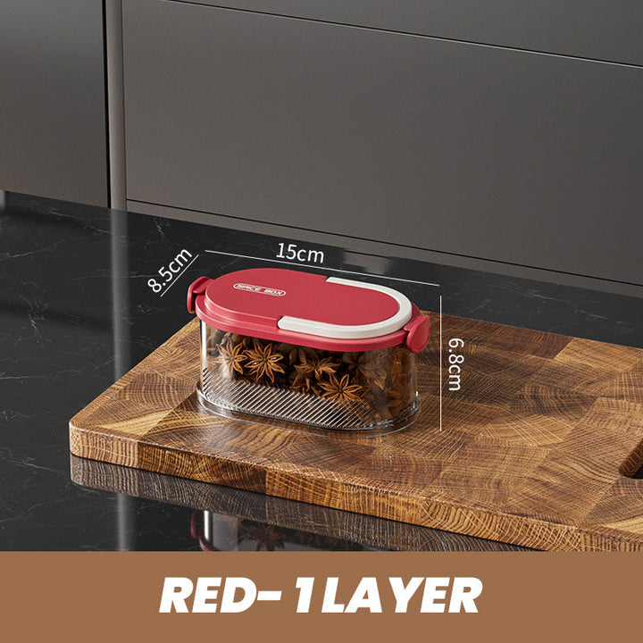 Stackable Spice Rack Airtight Multi-Layer Food-Safe with Sealed Lids 1