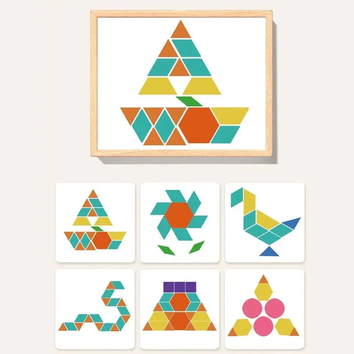Magnetic Building Blocks Set Wooden Tiles Storage Case 4