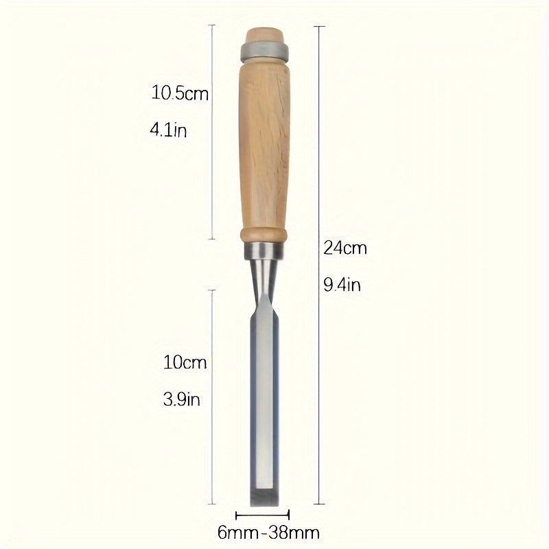 Wood Chisel Set Chromium-Vanadium Steel | 12-Piece Beech Wood Handles | Precision Woodworking Tool Set for Clean Controlled Cuts 6