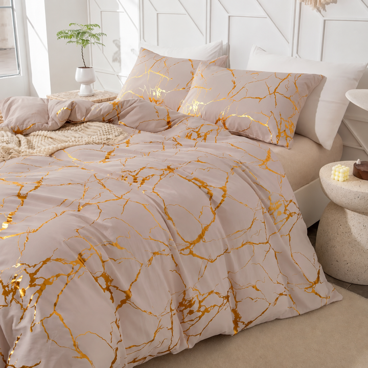 Marble Pattern Duvet Cover Set Matching Pillowcases 5