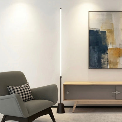 LED Floor Lamp | 24W | 360° Illumination | Remote Control | Dimmable | 180cm | Black & White