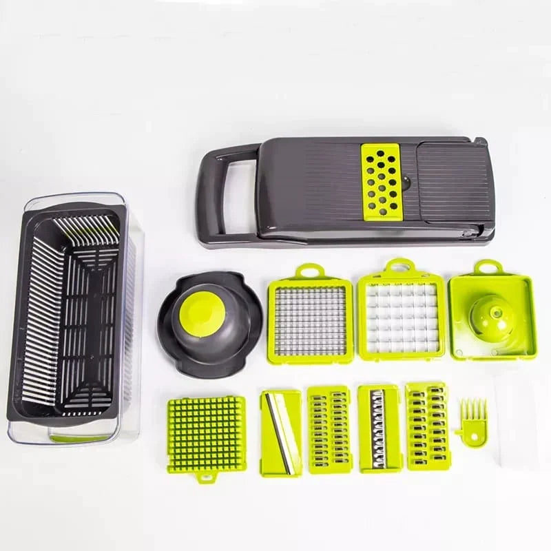 Vegetable Chopper Slicer Stainless Steel | 12-in-1 Set with 10 Interchangeable Blades | Dices, Slices, Shreds &amp; Juliennes 7