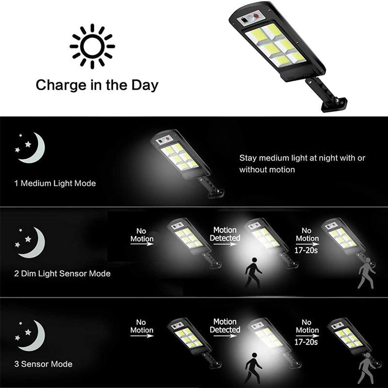 Solar LED Outdoor Lamp 200W COB | Motion &amp; Twilight Sensor, Remote Control | 360° Beam, Weatherproof ABS, 365 mm 7