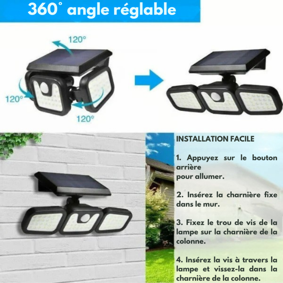 Solar Motion Sensor Wall Light | Wide-Angle LED Beam, Automatic Night Activation | Weatherproof, No Wiring Needed 7