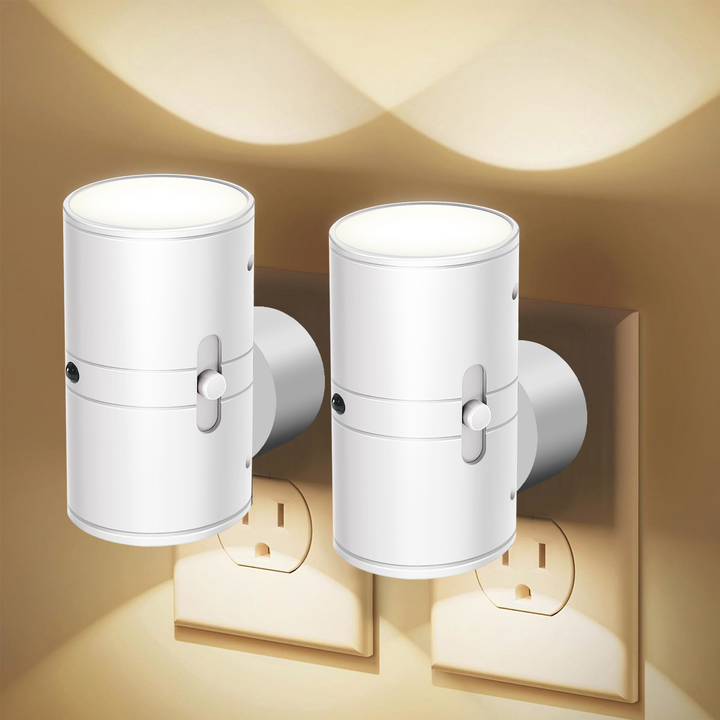 Plug-in LED Night Lamp ABS Plastic | Rotary Dial Dimmer, Warm White Glow | Compact Socket Light for Hallway, Bedroom, Bathroom 13