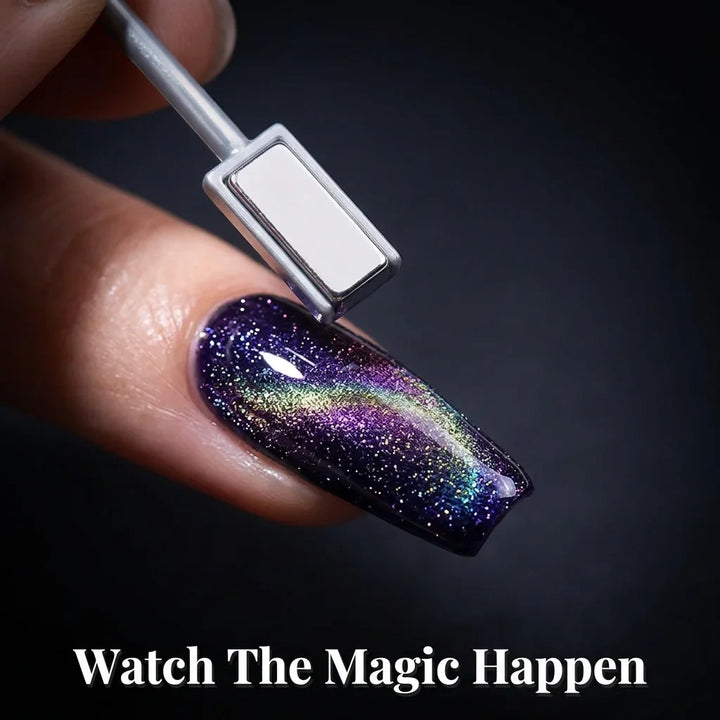 Magnetic Galaxy Nail Polish Kit | 8 Shades, Black Base Coat, Dual-Sided Magnet | Create 9D Salon-Style Nail Art at Home 4