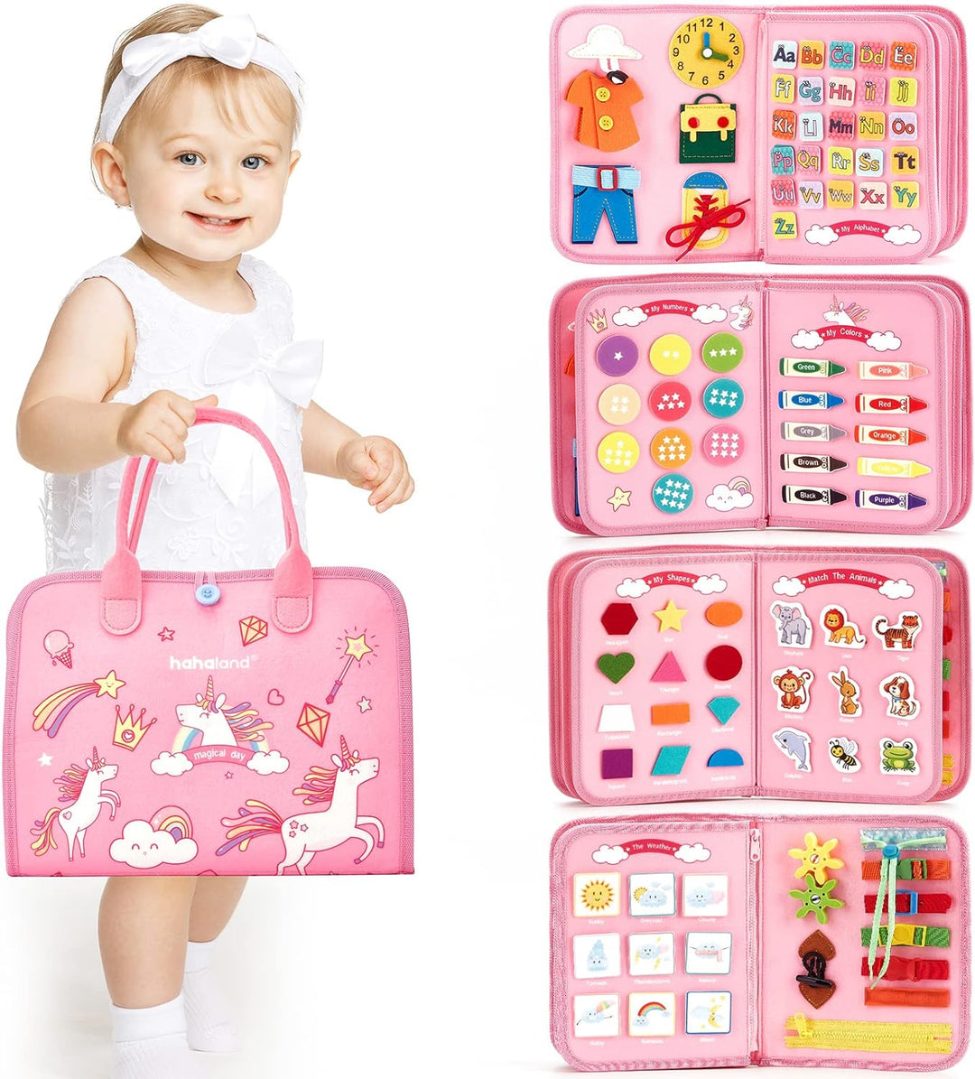 Felt Activity Board | 15 Everyday Skills Activities | Boosts Fine Motor Skills and Independence in Young Children 14