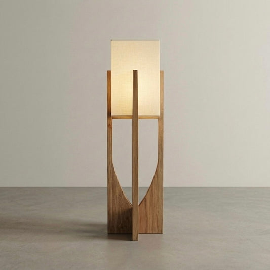 Bamboo & Wood Floor Lamp | Soft Ambient LED | Switch Control | 53cm & 82cm | Chrome Finish