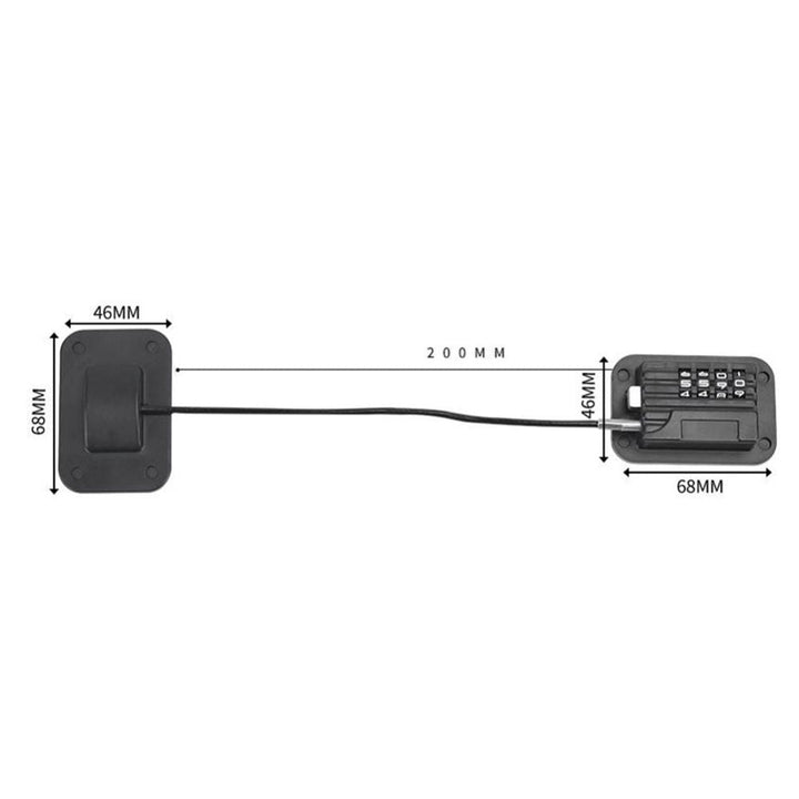 Combination Refrigerator Lock ABS &amp; Steel 68 x 46 mm | Black or White, Adhesive Mount | Child Safety Four-Digit Code 2