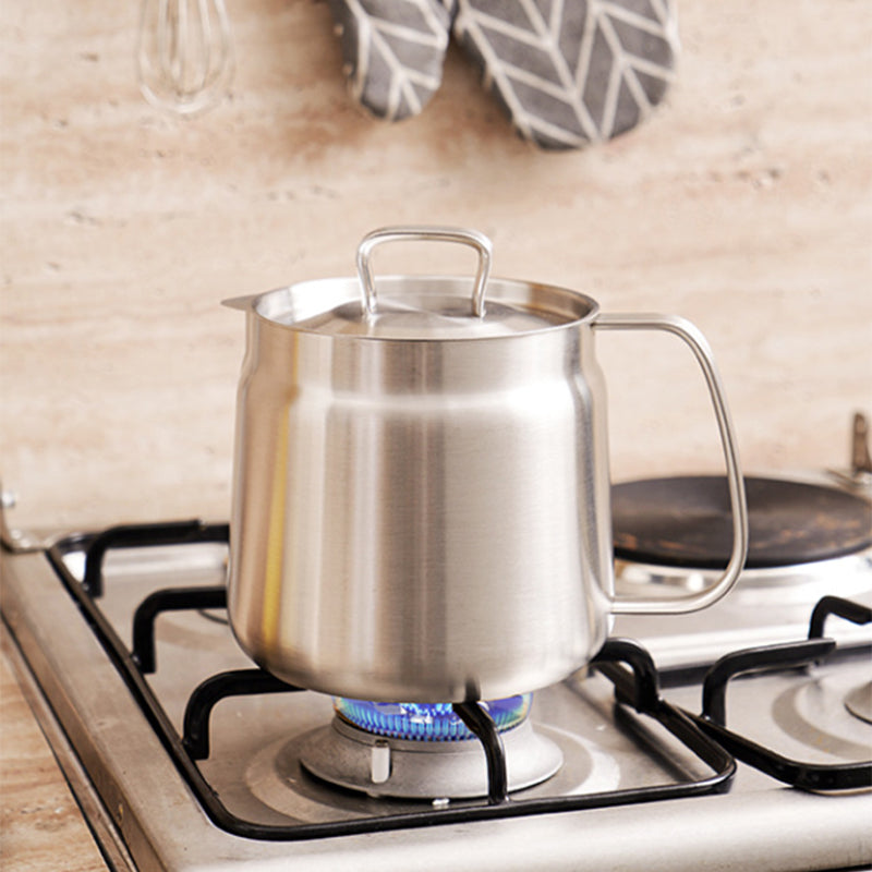 Oil Strainer Pot Stainless Steel | Integrated Filter Net Simplifies Frying and Straining | Reusable Cooking Oil, Less Waste 8