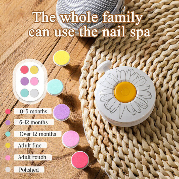 Electric Baby Nail Trimmer | 6 Interchangeable Grinding Heads | Quiet Motor, Adjustable Speed, Battery-Powered 8