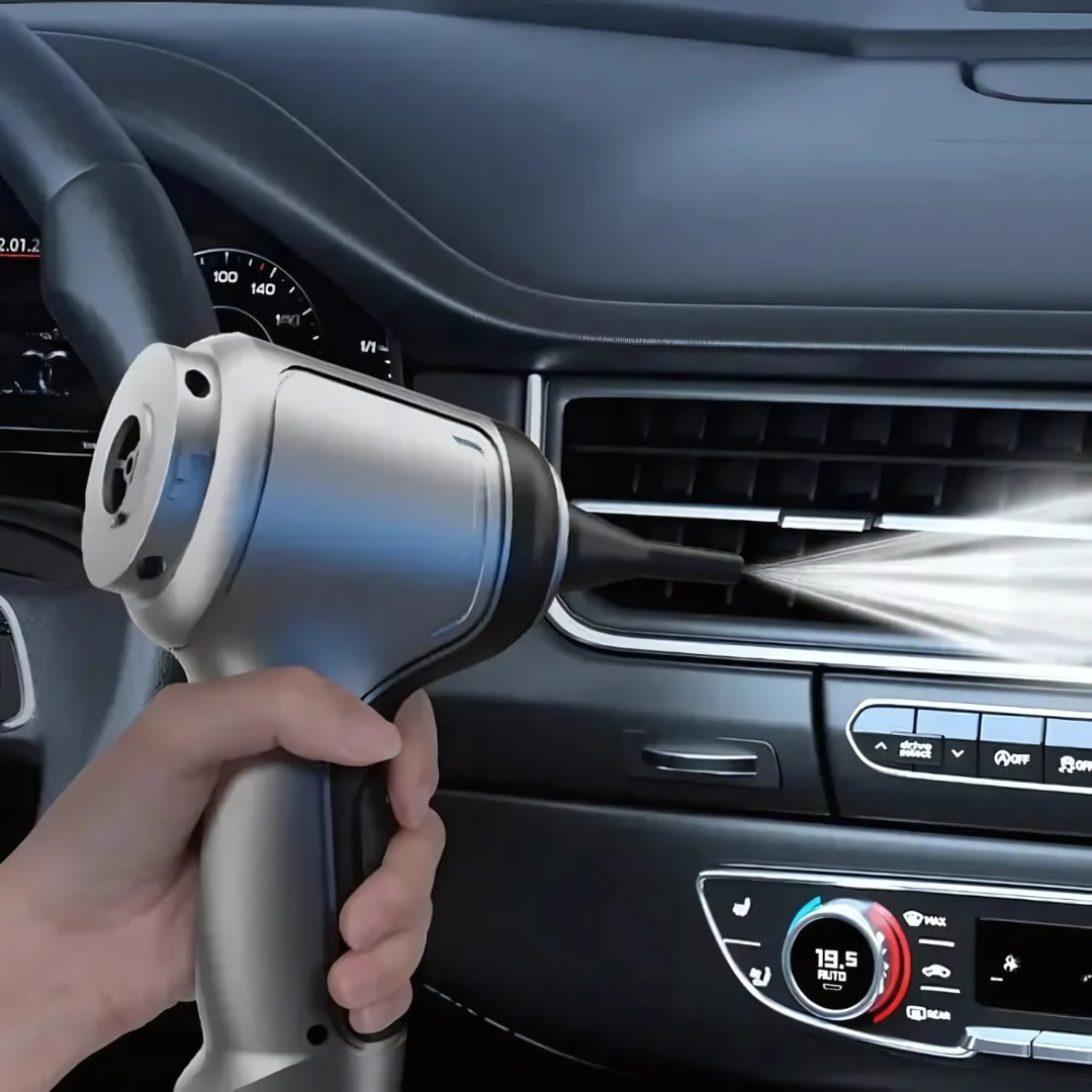 Cordless Handheld Vacuum 2-in-1 | Suction and Blow Function | USB Rechargeable for Car and Home with Interchangeable Nozzles 2