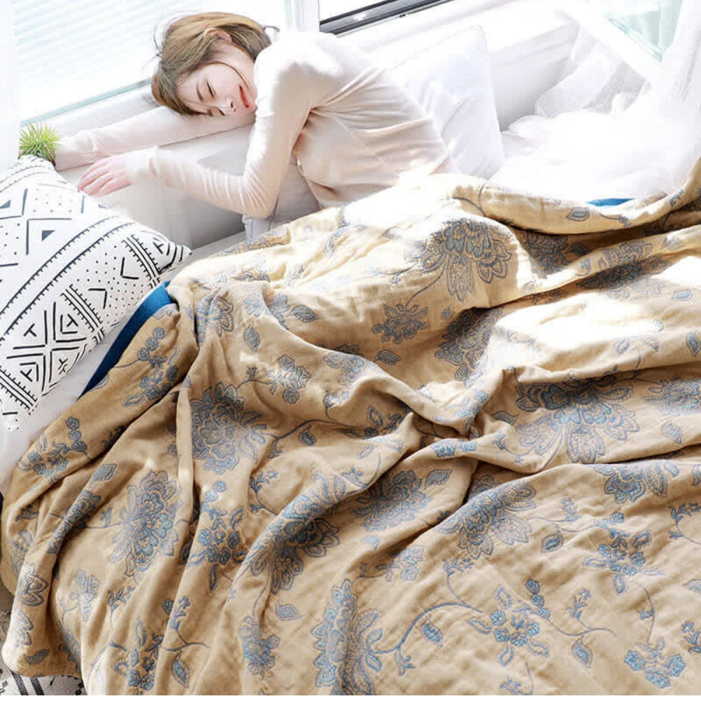 Floral Jacquard Blanket | Breathable All-Season Throw, 2 Sizes | 5 Colours, Machine Washable Bed, Sofa &amp; Lounge Cover 6