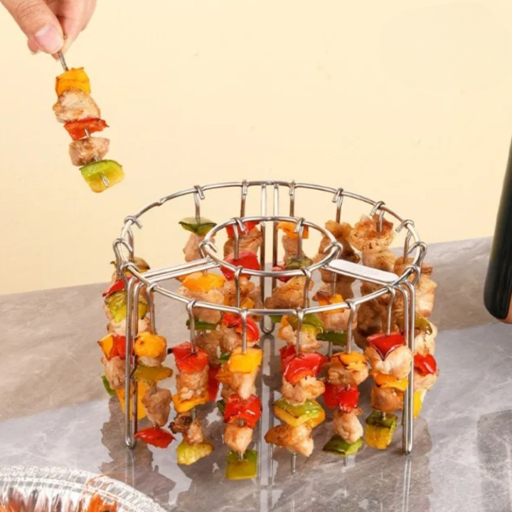 Spießaufsatz für Heißluftfritteusen – Indoor-Grillen Leicht Gemacht - Zorenza