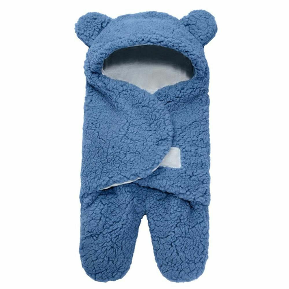 Baby Swaddle Blanket Fleece | Hooded Wrap with Inner Arm Mitts | Soft Cotton-Lined Sleeping Bag for Newborns 0-6 Months 7