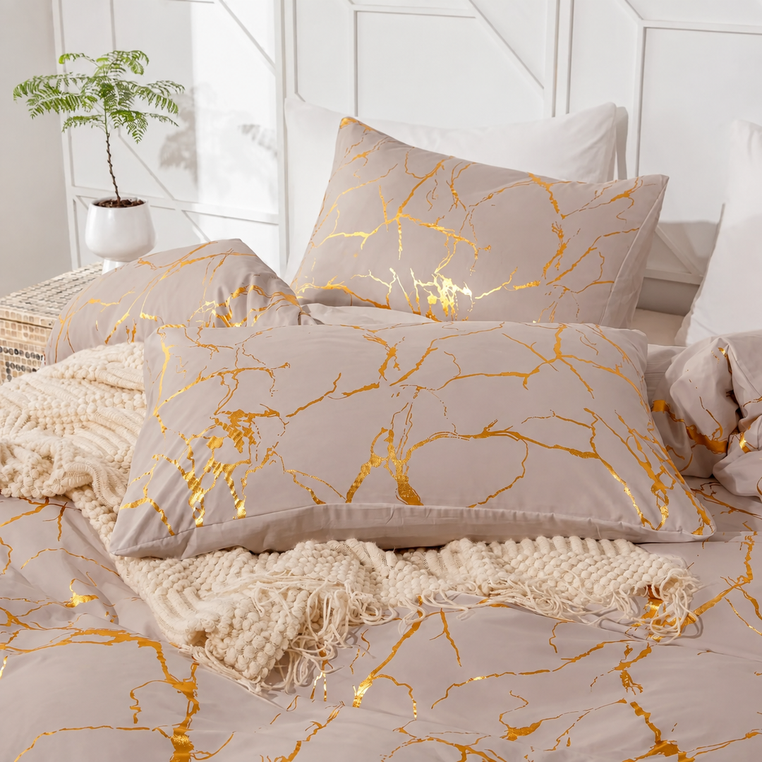 Marble Pattern Duvet Cover Set Matching Pillowcases 6