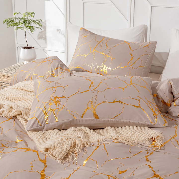 Marble Pattern Duvet Cover Set Matching Pillowcases 6