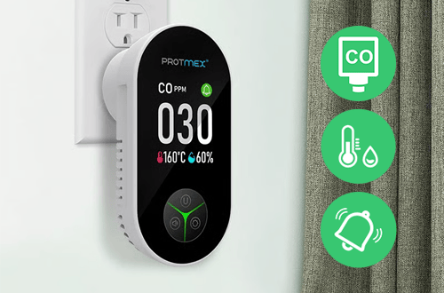 Carbon Monoxide Alarm with Temperature &amp; Humidity Monitor | Combustible Gas Detection | Plug-In, No Batteries Needed 13