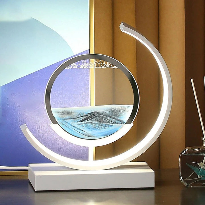 LED Sand Art Lamp Dimmable Glass Metal Night Light with Adjustable Brightness 4
